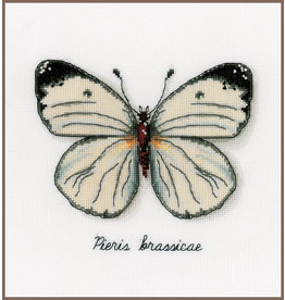 Vervaco La maison Victor Telpakket 16x14cm Witte vlinder
