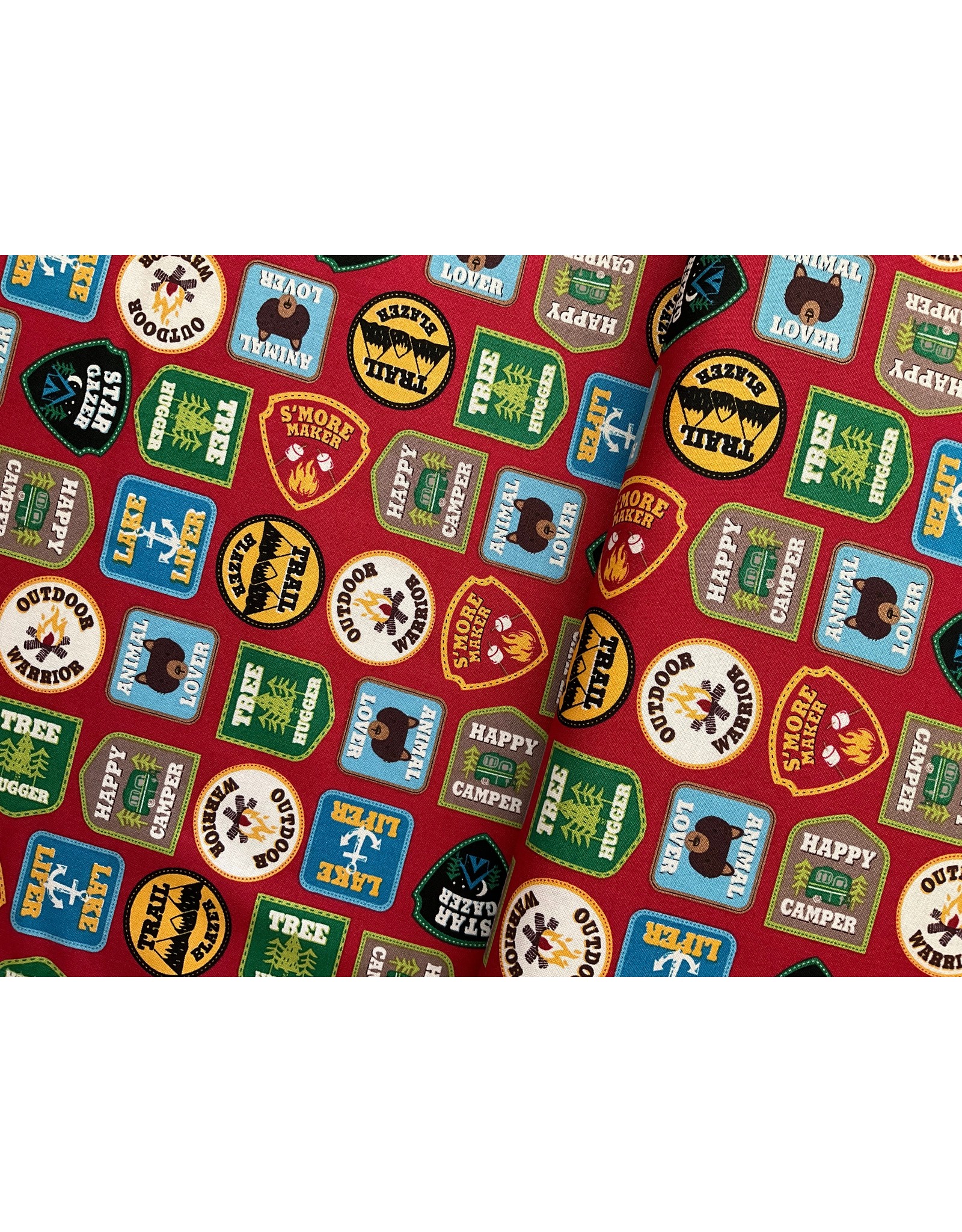 Stoffabrics Stof: 100% katoen patches camping (OEKO-TEX