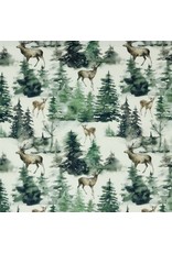 Stof Canvas digital Deer / herten