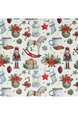 Stof Canvas kerstaccessoires wit