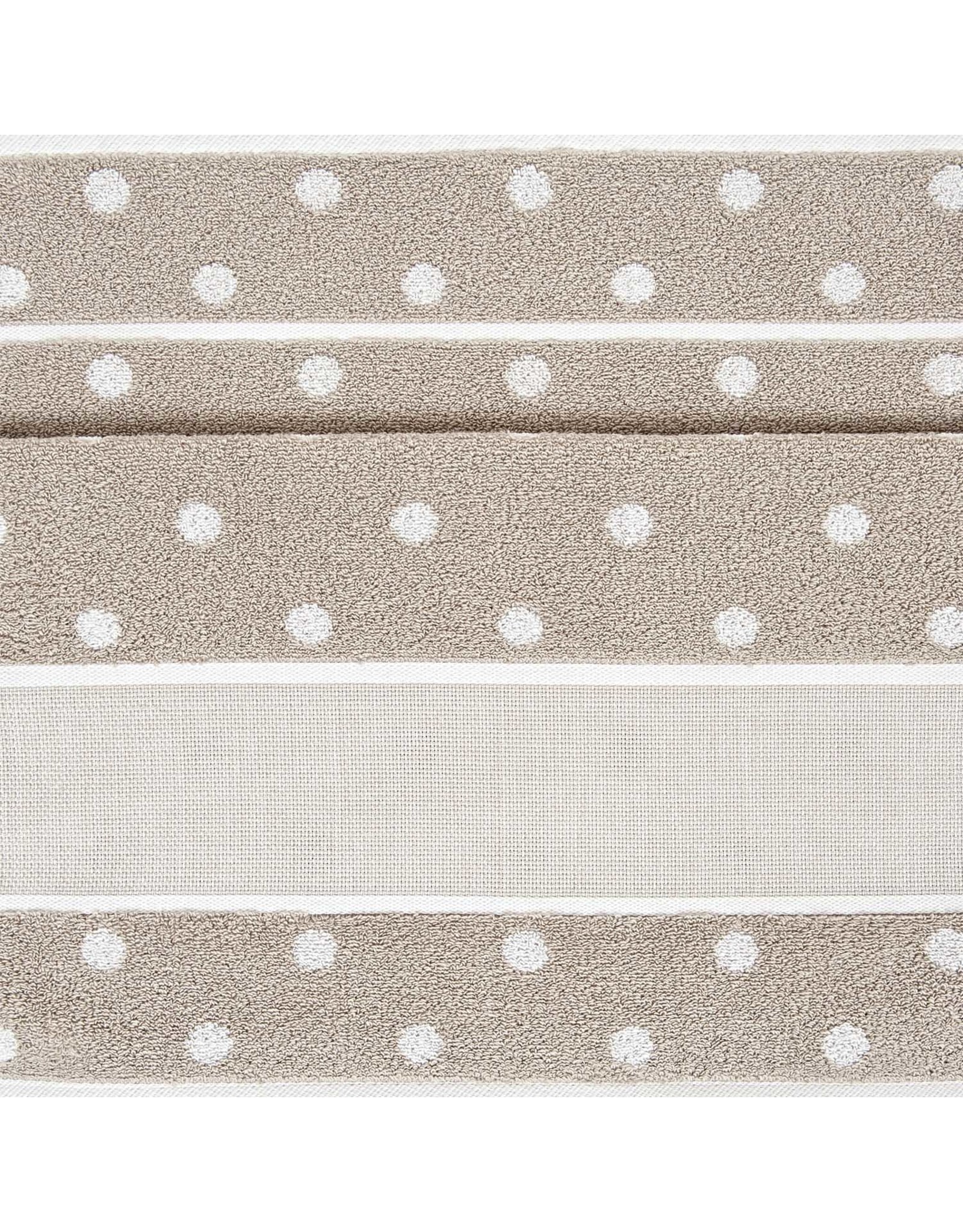 Rico Rico Badhanddoek om te borduren  70x140cm beige met bolletjes