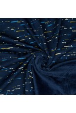 Poppy Poppy stof Purring fur stripes donkerblauw (OEKO-TEX)