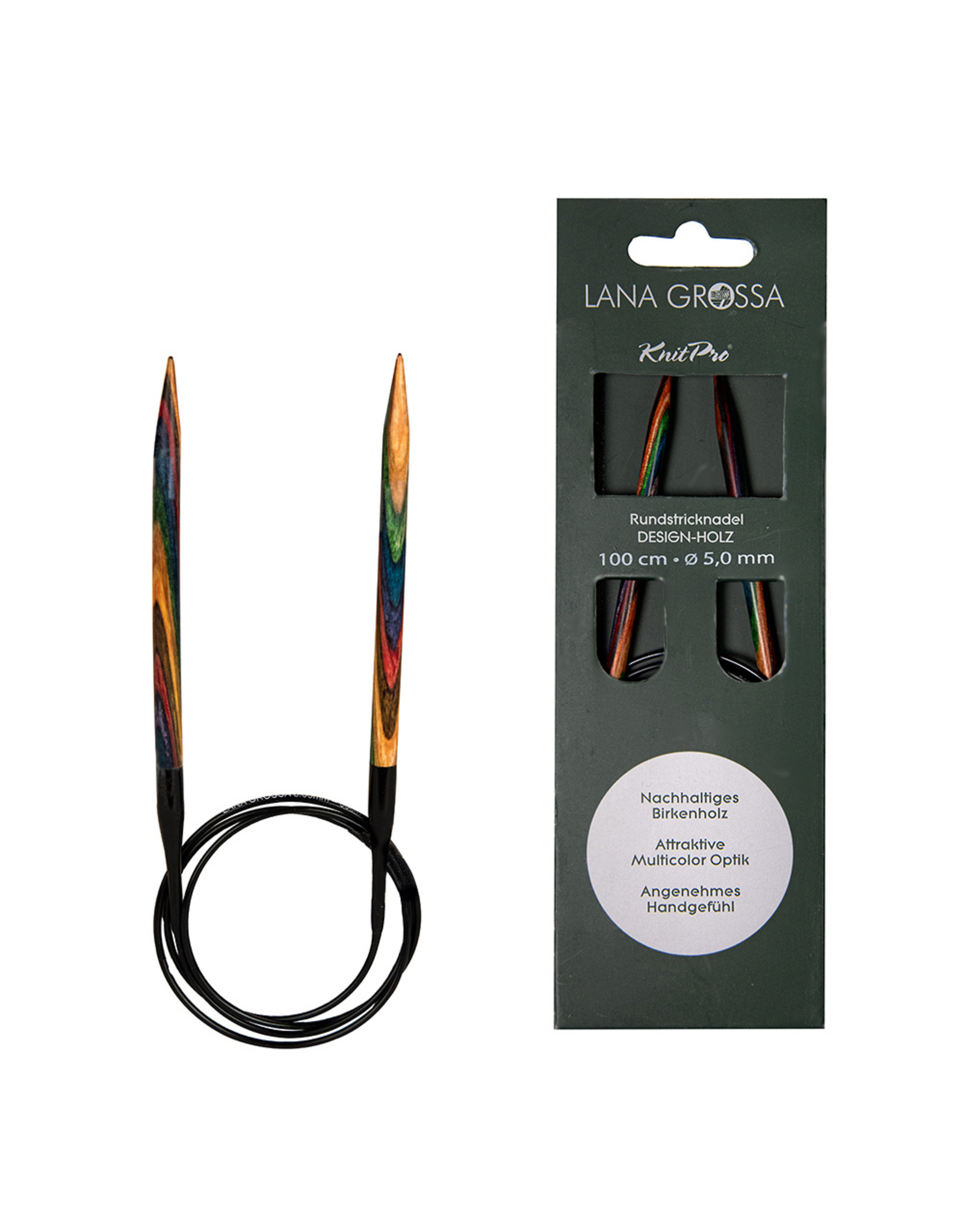 Lana Grossa Lana Grossa KnitPro Rondbreinaalden Design-Holz 80cm 5,0mm