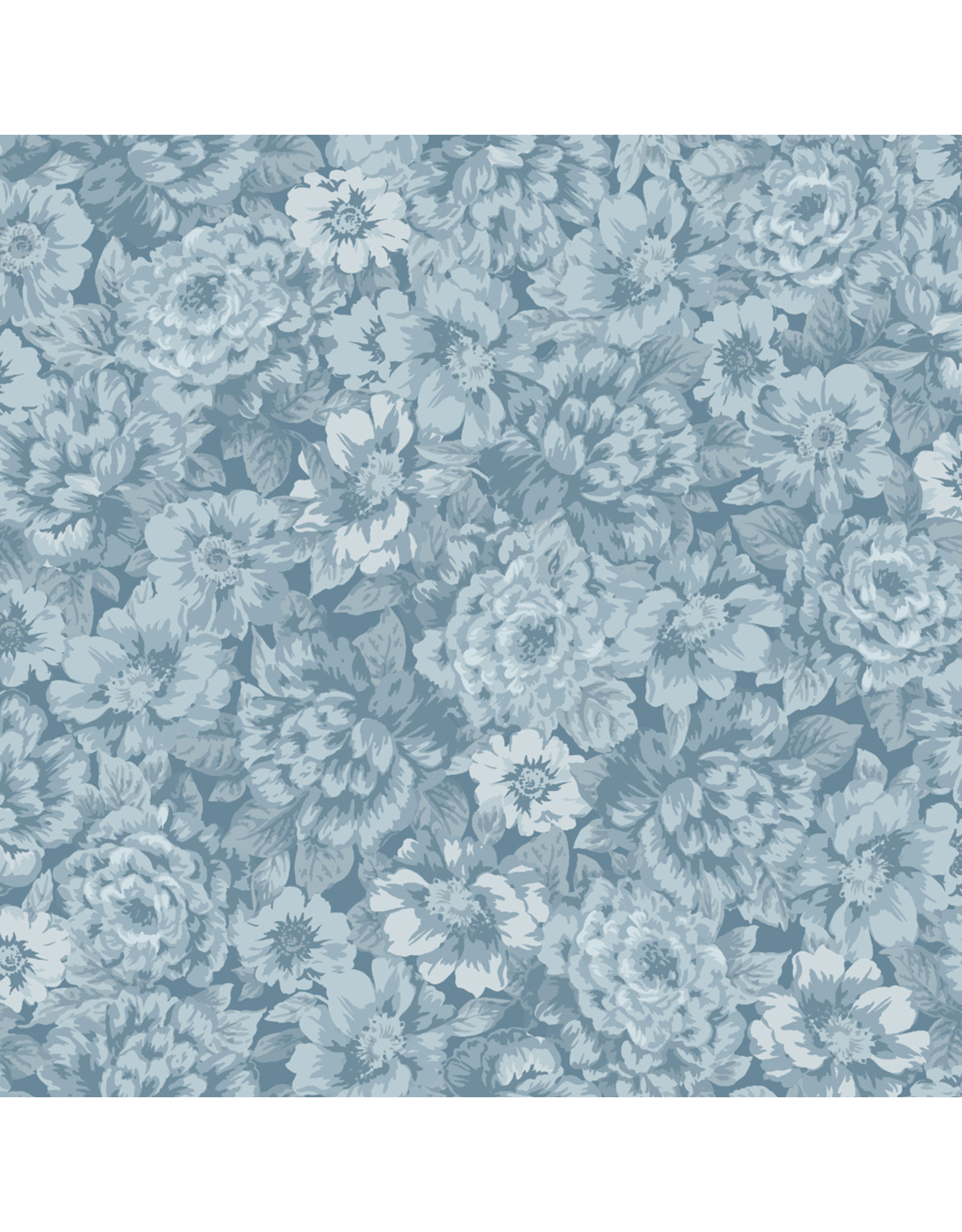 Stof 100% katoen Adelaide Lichtblauw bloemen 10282