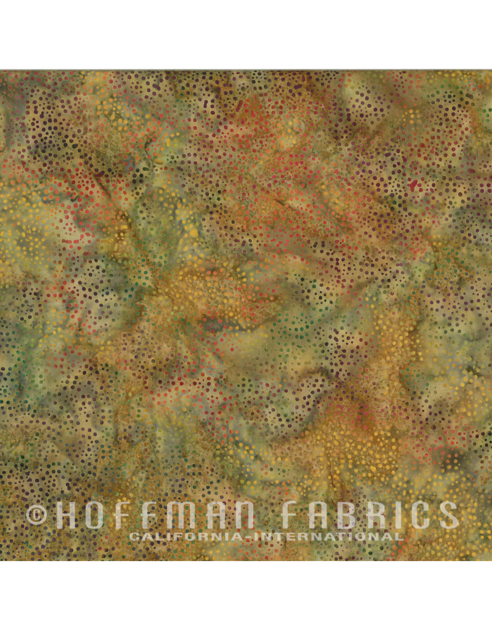 Hoffman Fabrics Stof 100% katoen Bali Dots safari