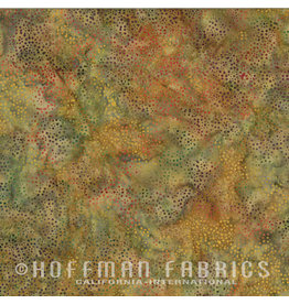 Hoffman Fabrics Stof 100% katoen Bali Dots safari