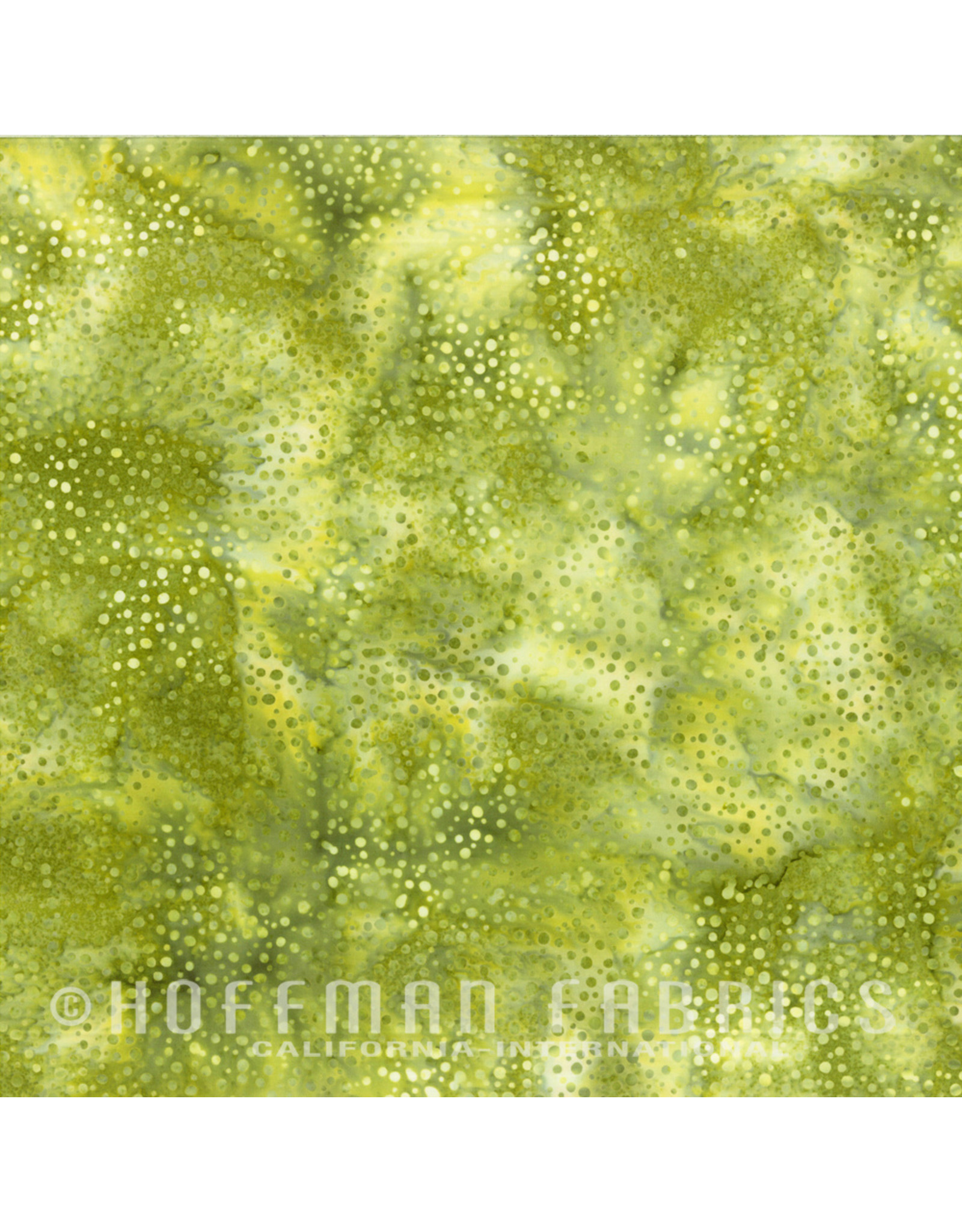 Hoffman Fabrics Stof 100% katoen Bali dots lichtgroen