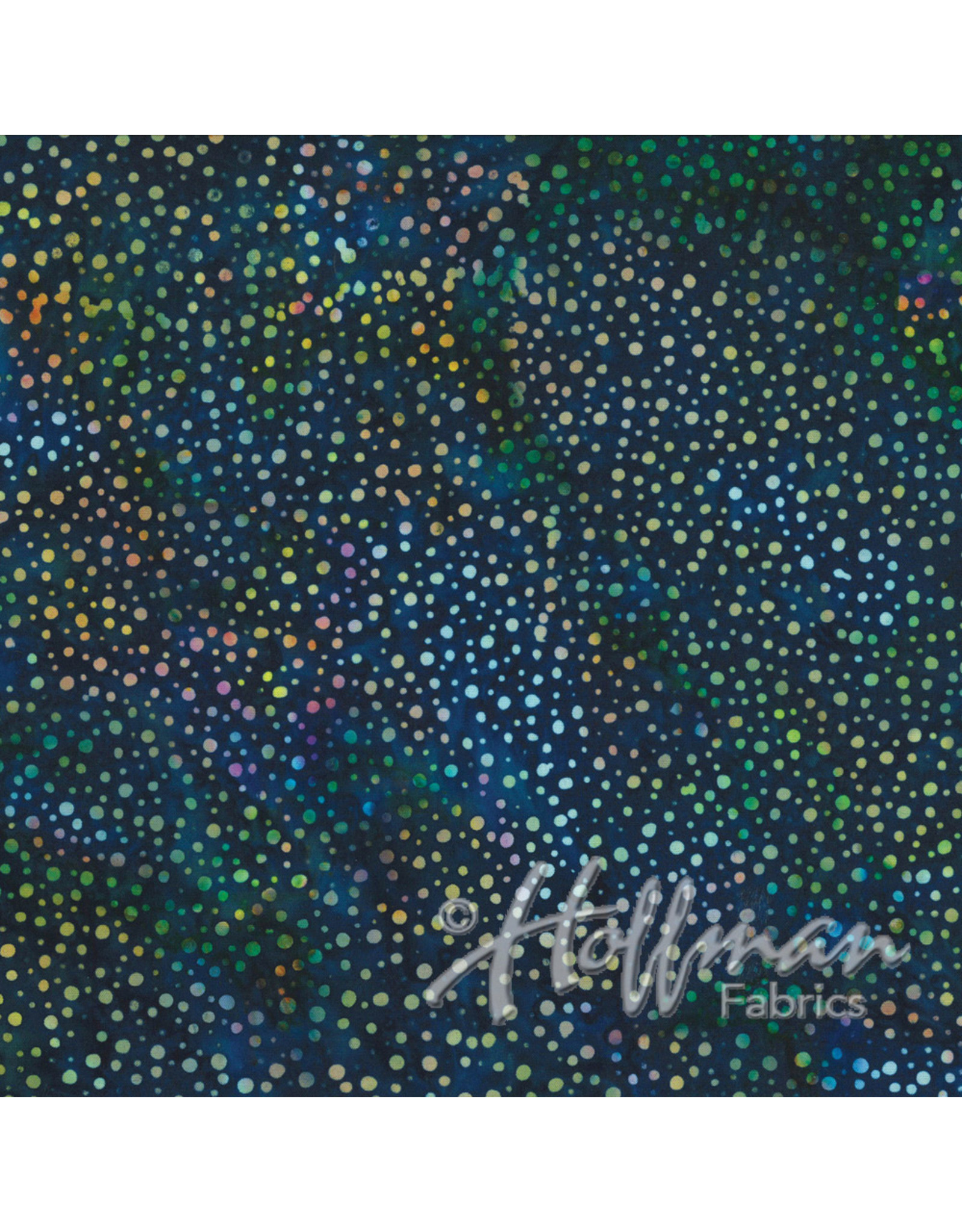 Hoffman Fabrics Stof 100% katoen Bali dots donkerblauw felle kleuren