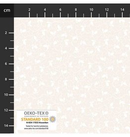 Stoffabrics Stof 100% katoen beige-wit motief (OEKO-TEX)