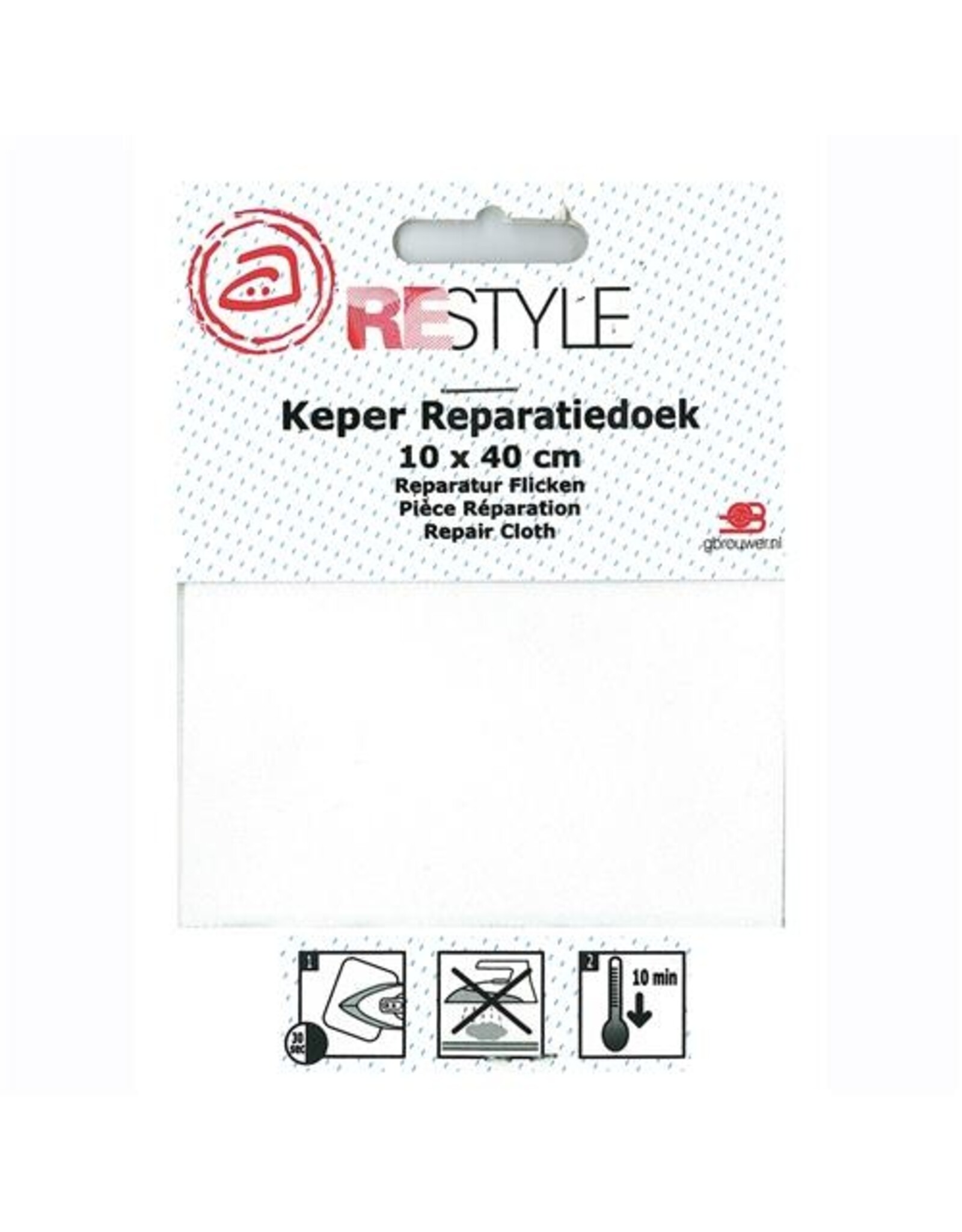 Restyle Restyle keper reparatiedoek 10 x 40 cm wit 009