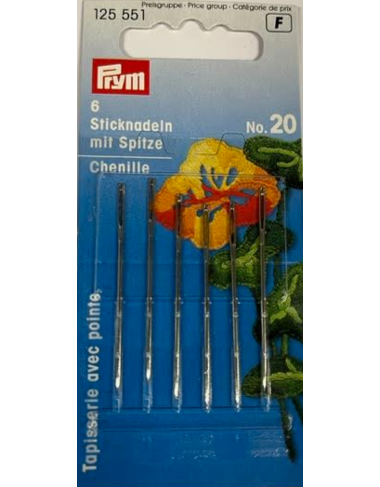 Prym Borduurnaalden staal No. 20 met punt 1,00x43mm