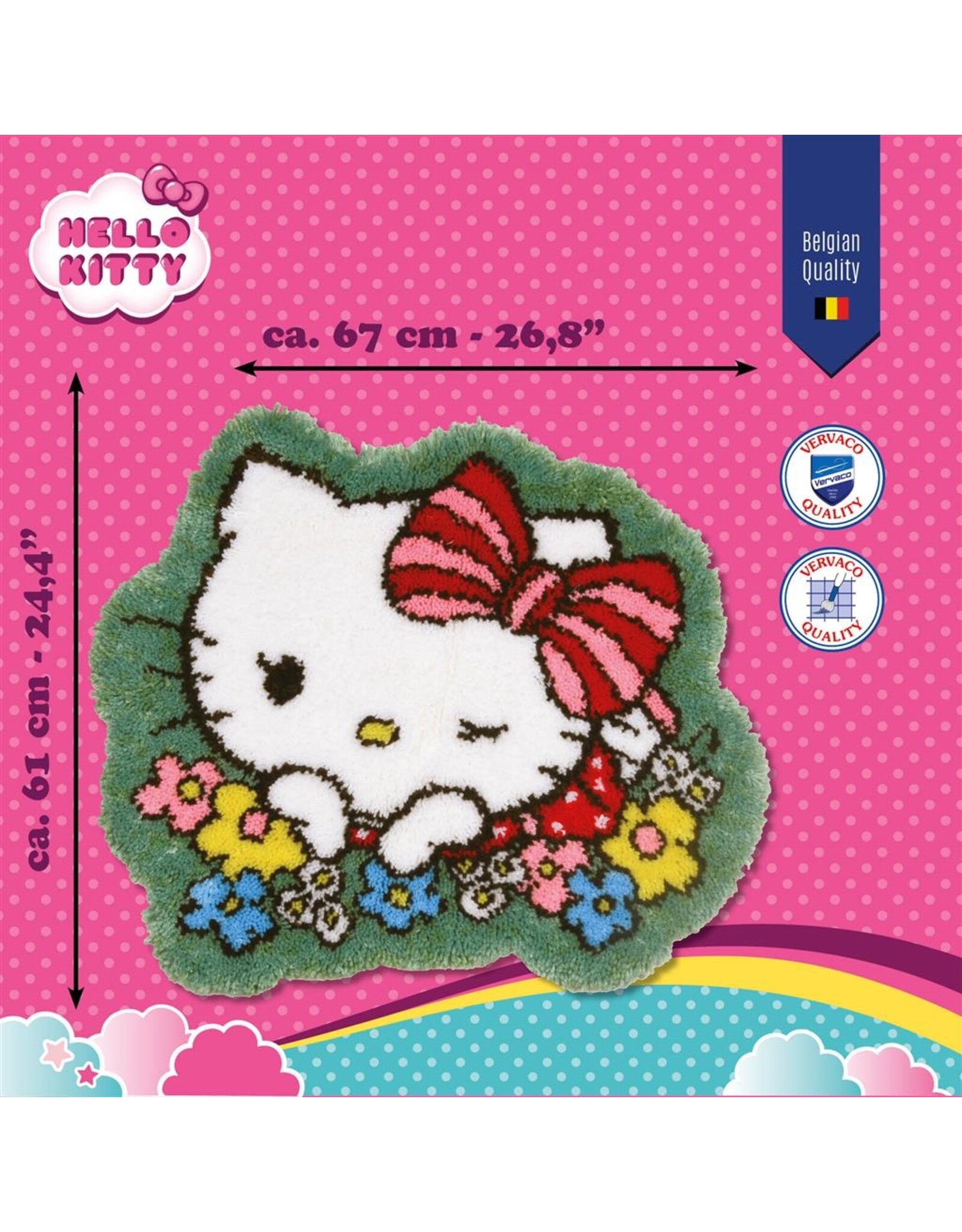 Knoopvormtapijt kit Hello Kitty Flower