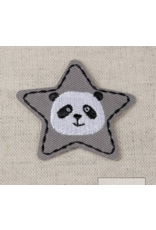Applicatie ster panda grijs