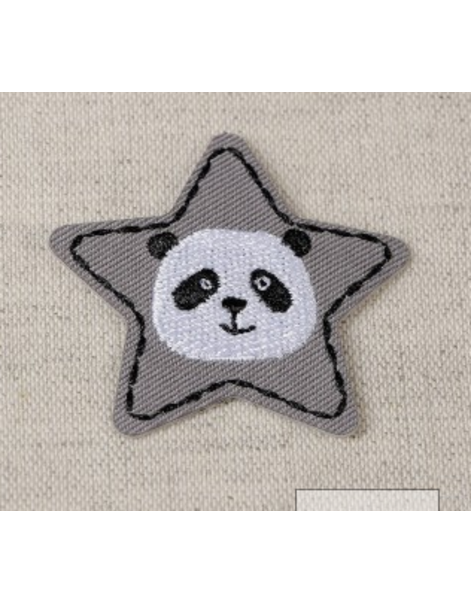 Applicatie ster panda grijs