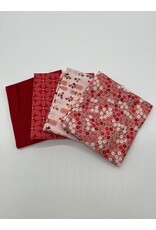 Stofpakketje flowers roze/rood
