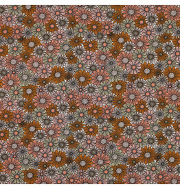 Fine Poplin flowers salmon