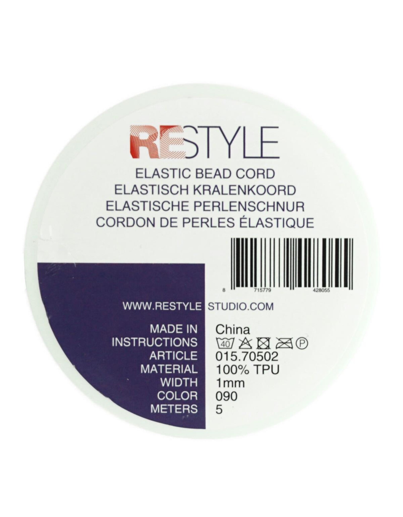 Restyle Restyle Elastisch kralenkoord 1mm - 4 meter
