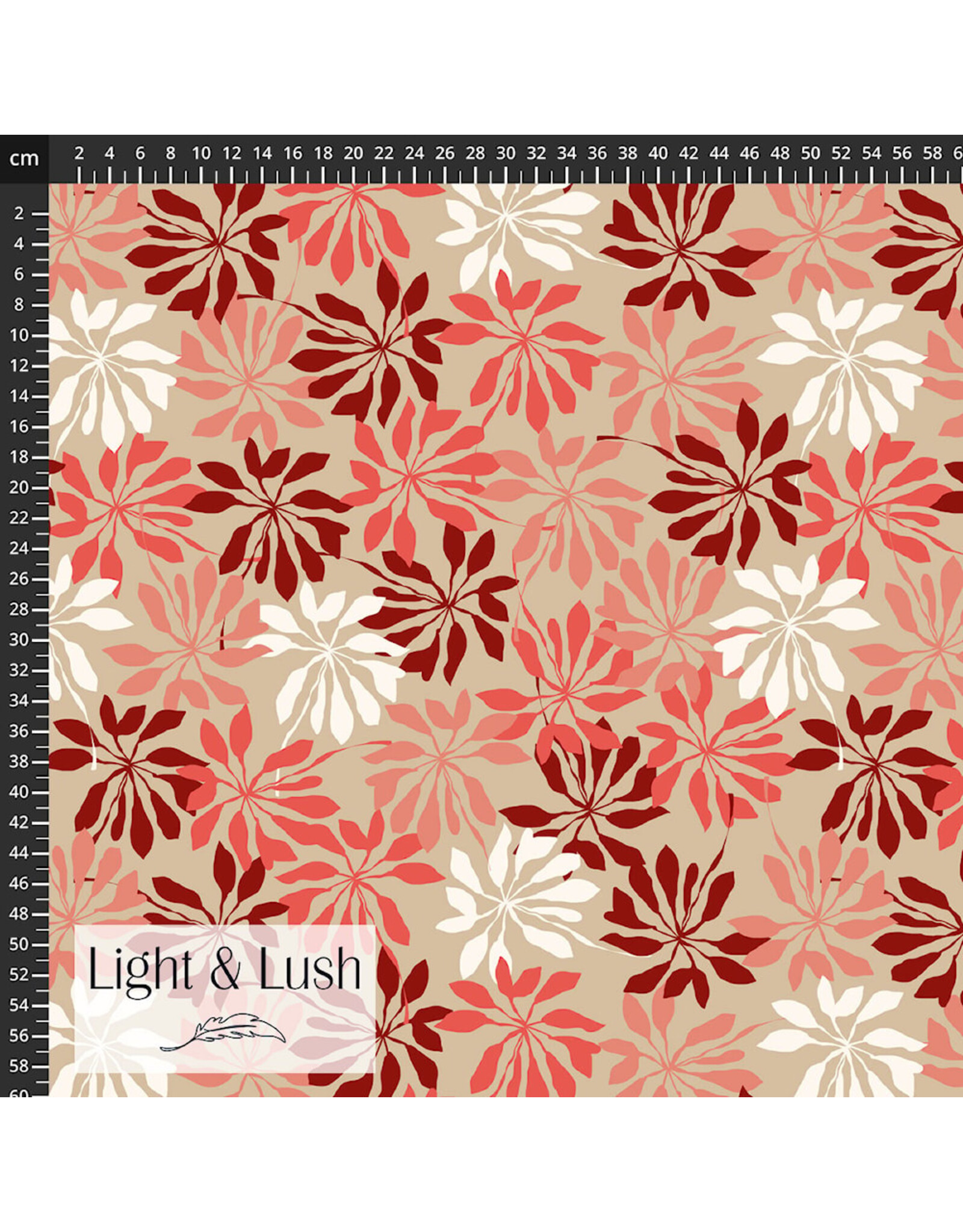 Stoffabrics Light & Lush bloemen rood/roos