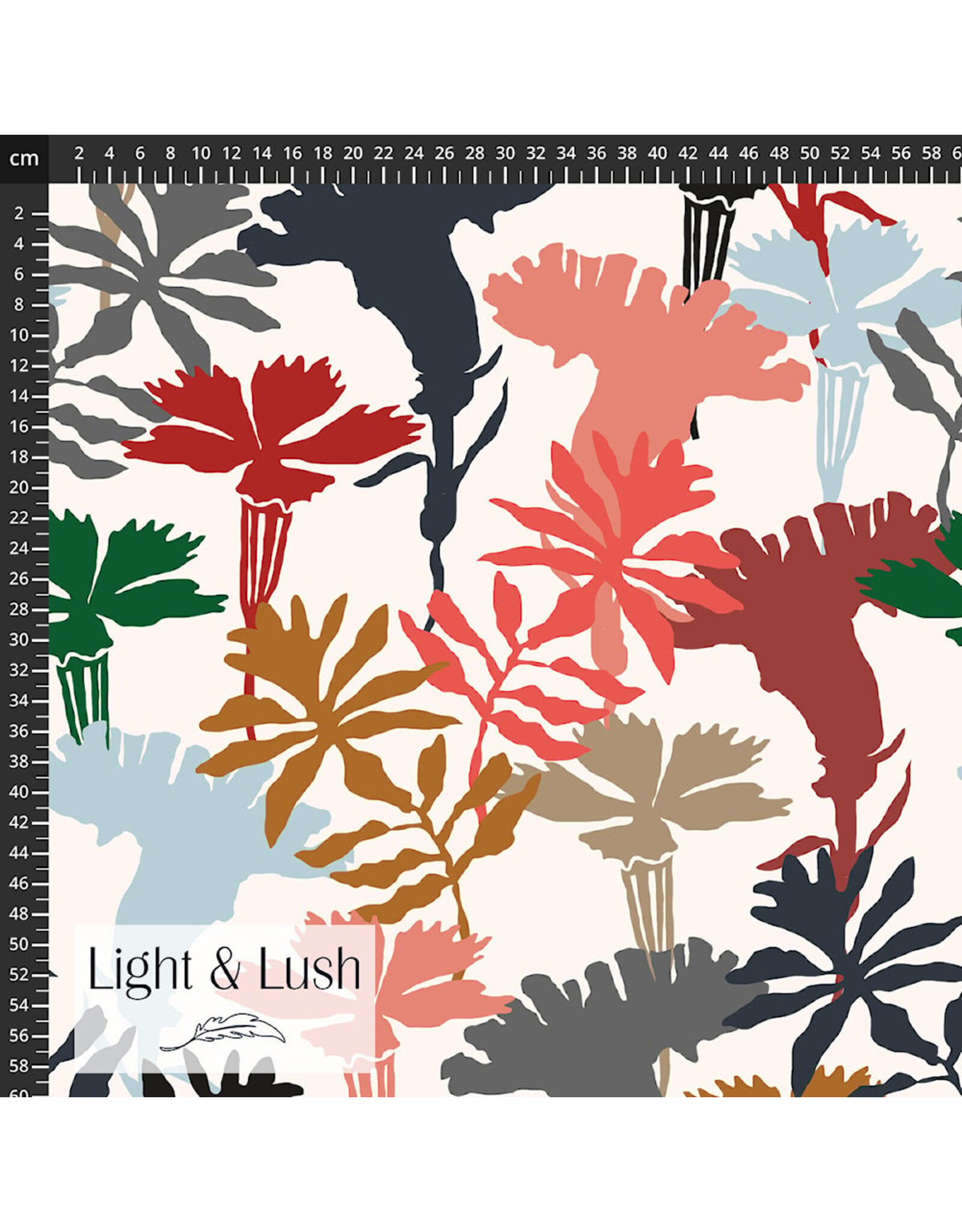 Stoffabrics Light & Lush bloemen multicolor
