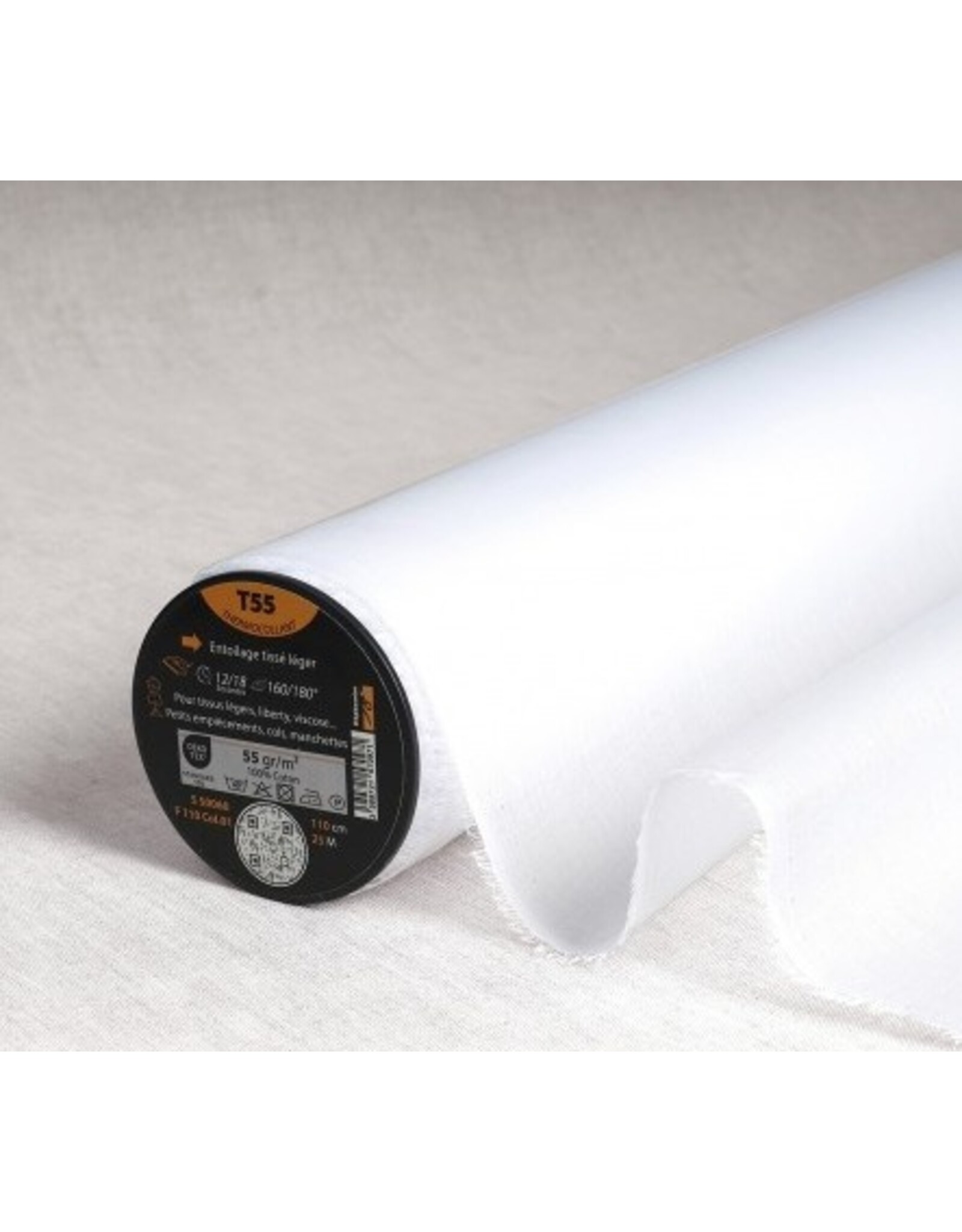 Fijne plakkatoen T55 wit