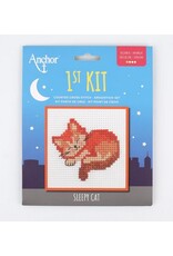 Anchor Anchor 1st kit kruissteek Sleepy cat