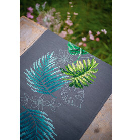 Vervaco Vervaco Borduurpakket loper Botanische bladeren 38x138cm