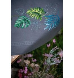Vervaco Vervaco Borduurpakket tafelkleed Botanische bladeren 80x80cm