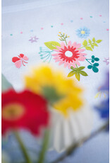 Vervaco Vervaco Borduurpakket tafelkleed Lentebloemen met vlinders 80x80cm