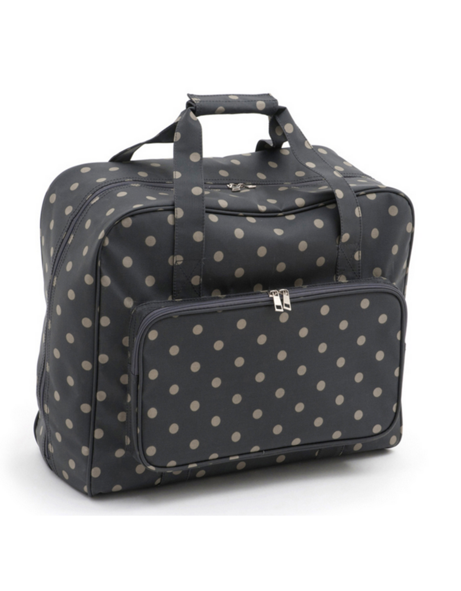 Hobbygift Naaimachinetas polka dot donker grijs PVC