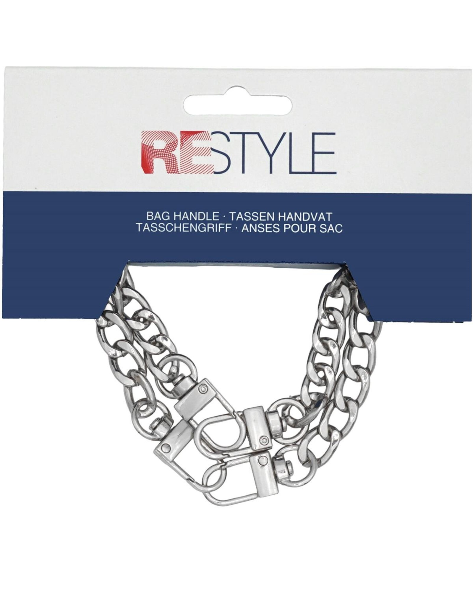 Restyle Restyle Tas ketting zilver 25cm - 2 stuks
