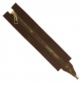 Mediac Mediac Sierrits tas gouden tandjes 25 cm donkerbruin