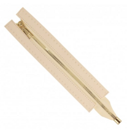 Mediac Mediac Sierrits tas gouden tandjes 25 cm ecru