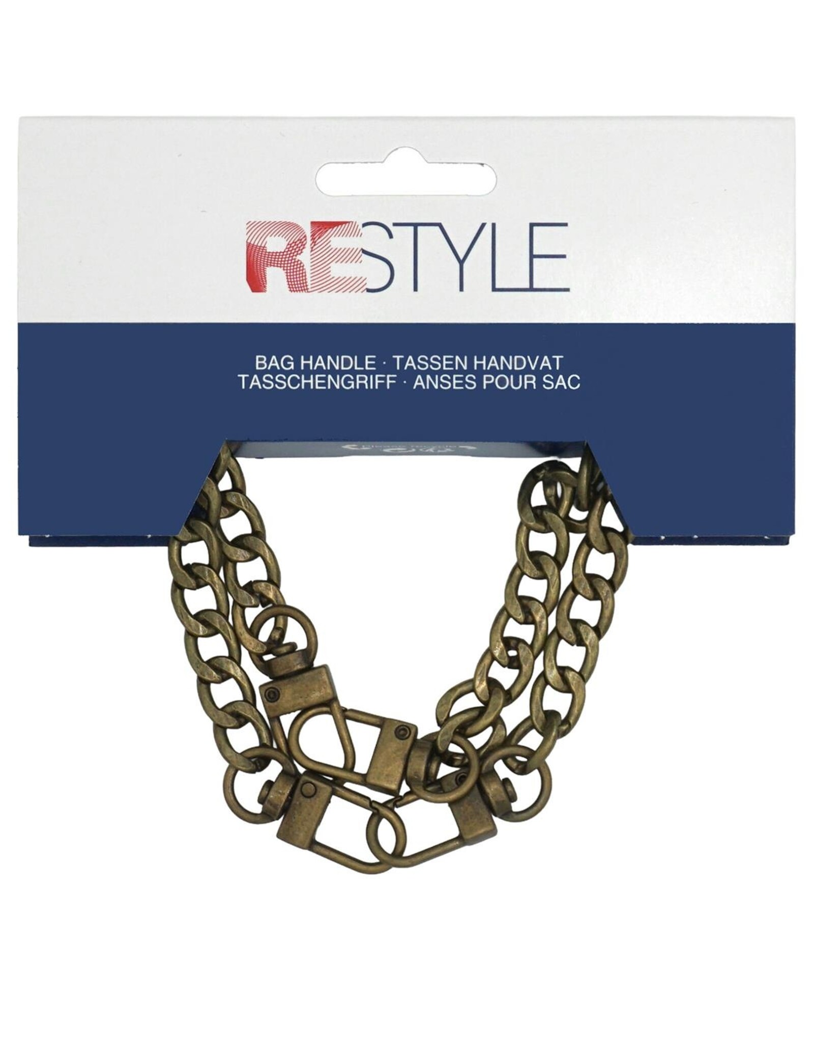 Restyle Restyle Tas ketting brons 25cm - 2 stuks