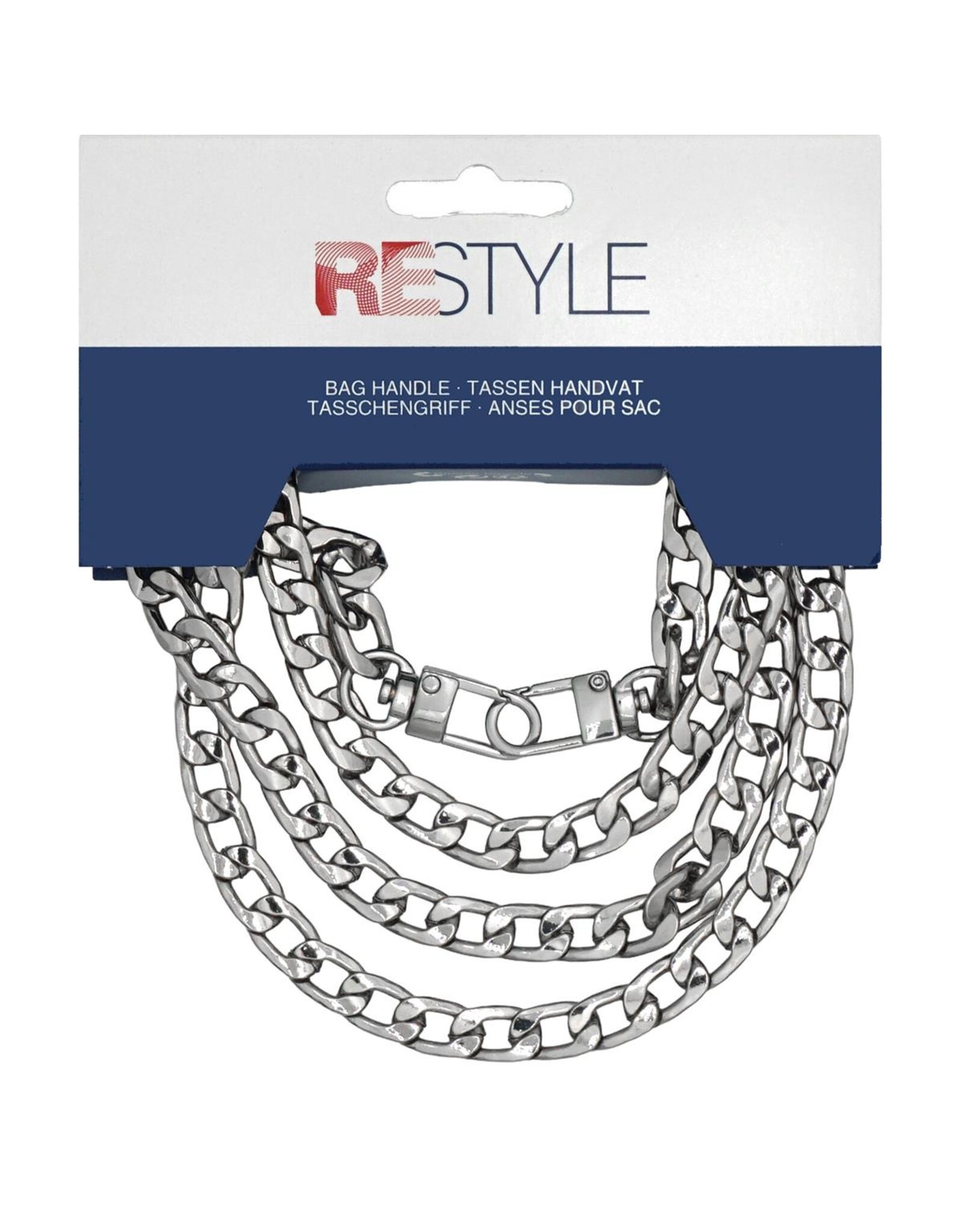 Restyle Restyle Tas ketting zilver 120cm