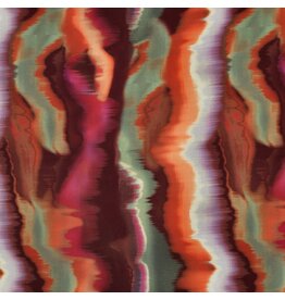 Cotton satin digital stripes burgundy