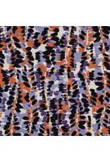 Cotton viscose abstract purple