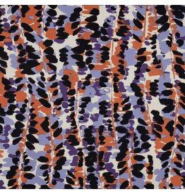 Cotton viscose abstract purple