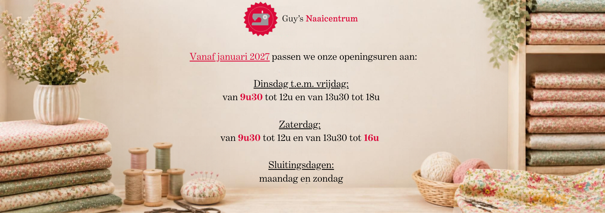 Nieuwe openingsuren 2027