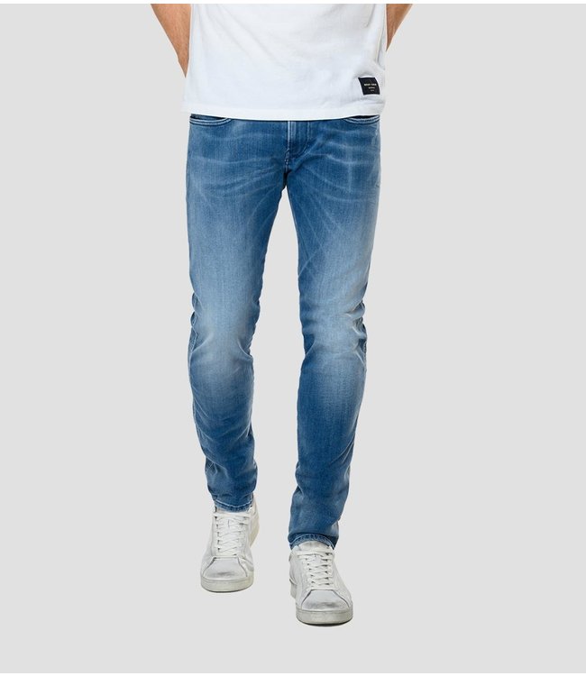 Replay Replay Slim Fit White Shades Anbass Jeans WI6