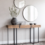DTP Import DTP IMPORT - Console table bumper 80x140x40cm teak and iron white wash