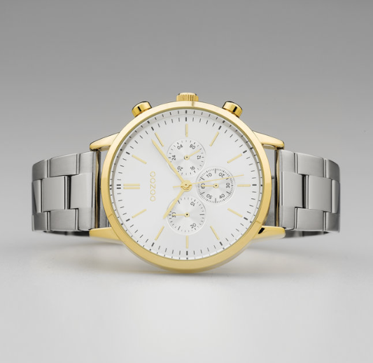 OOZOO OOZOO - Horloge met stalen band C10561zilver met goud