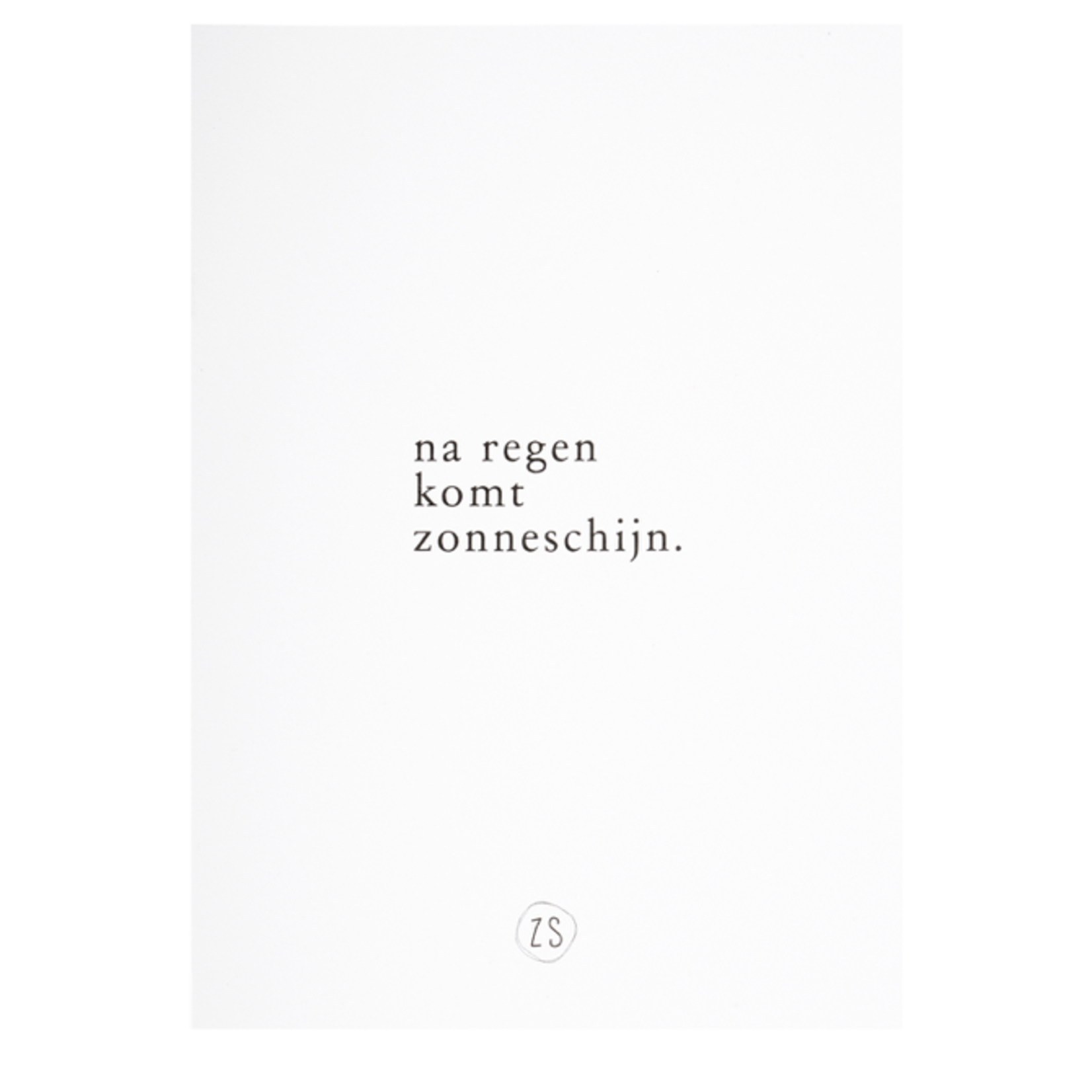 ZUSSS ZUSSS - Kaart wit, na regen...