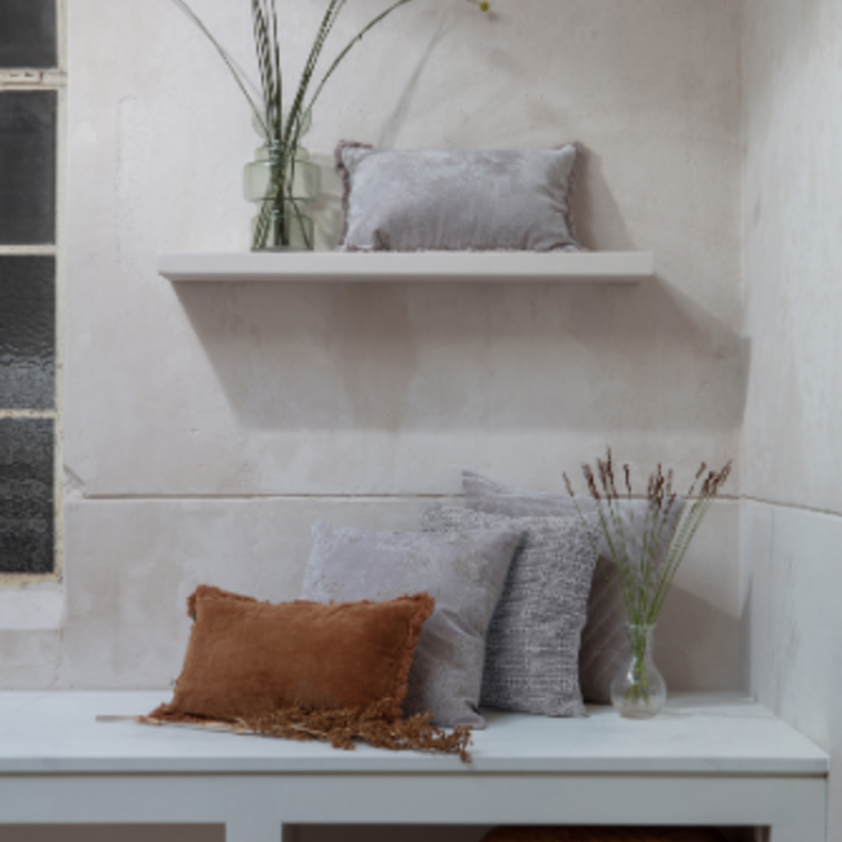 BE PURE BE PURE  - Grainy kussen katoen nougat 45x45cm