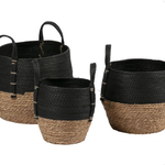 WOOOD EXCLUSIVE WOOOD - Amara manden naturel/zwart set van 3