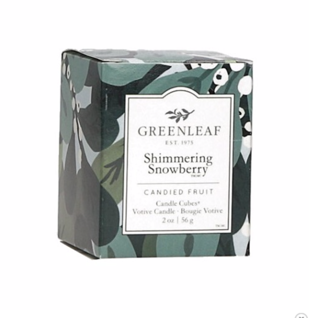 GREENLEAF GREENLEAF - Geurkaarsje Cubes Shimmering Snowberry