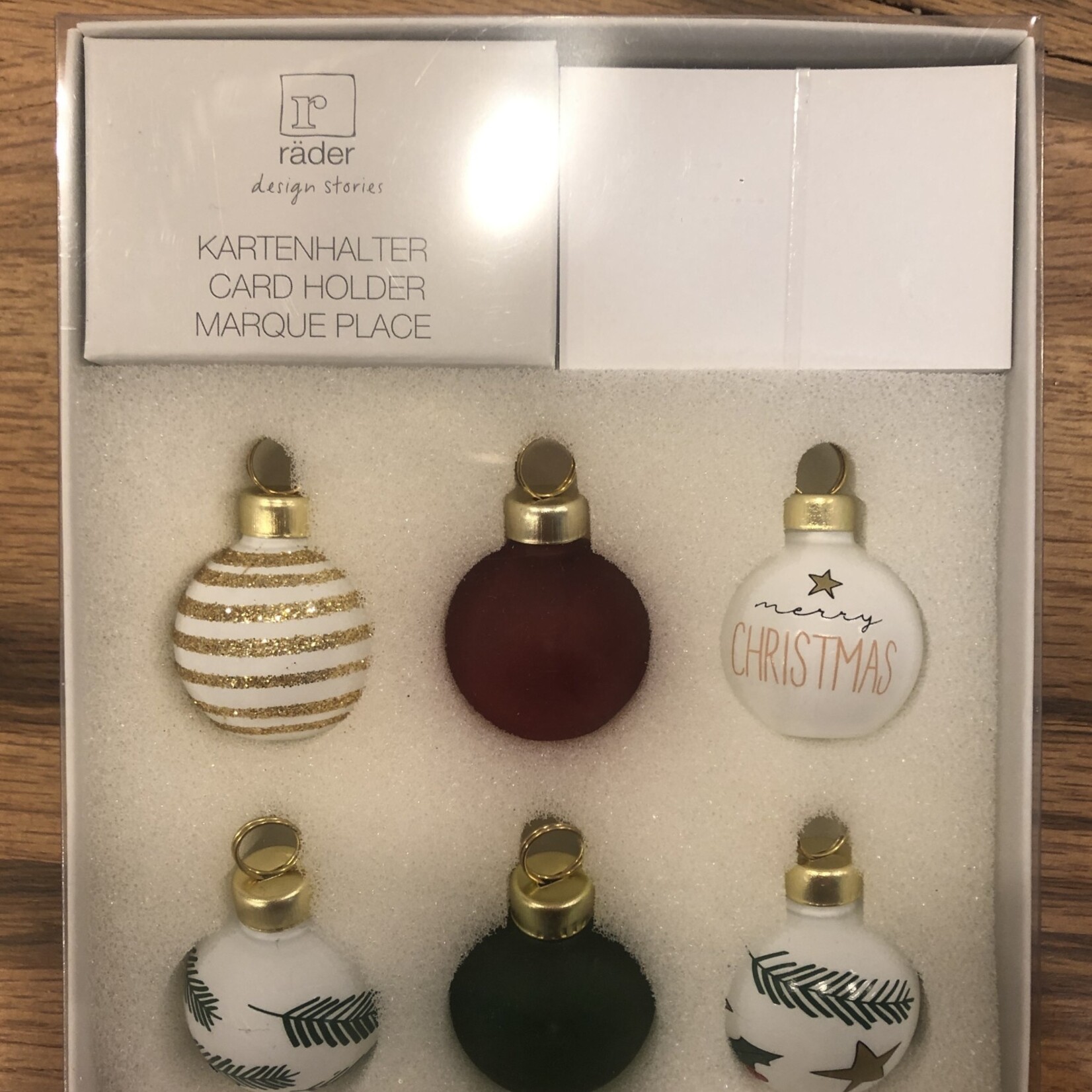 RÄDER DESIGN Stories RÄDER DESIGN - Card holder baubles set v 6 - 3cm