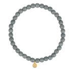 ZUSSS ZUSSS - Kralenarmbandje rond grijs/blauw