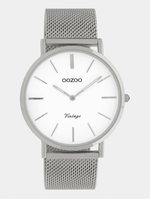 OOZOO OOZOO - Horloge met mesh band zilver met zilver horlogekast C9901