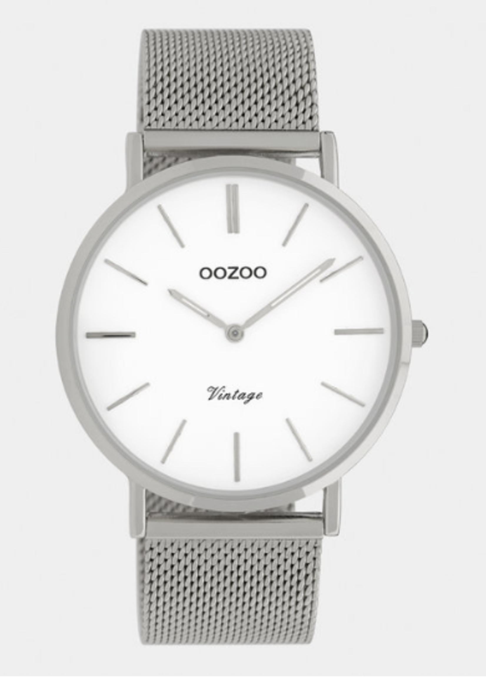 OOZOO OOZOO - Horloge met mesh band zilver met zilver horlogekast C9901