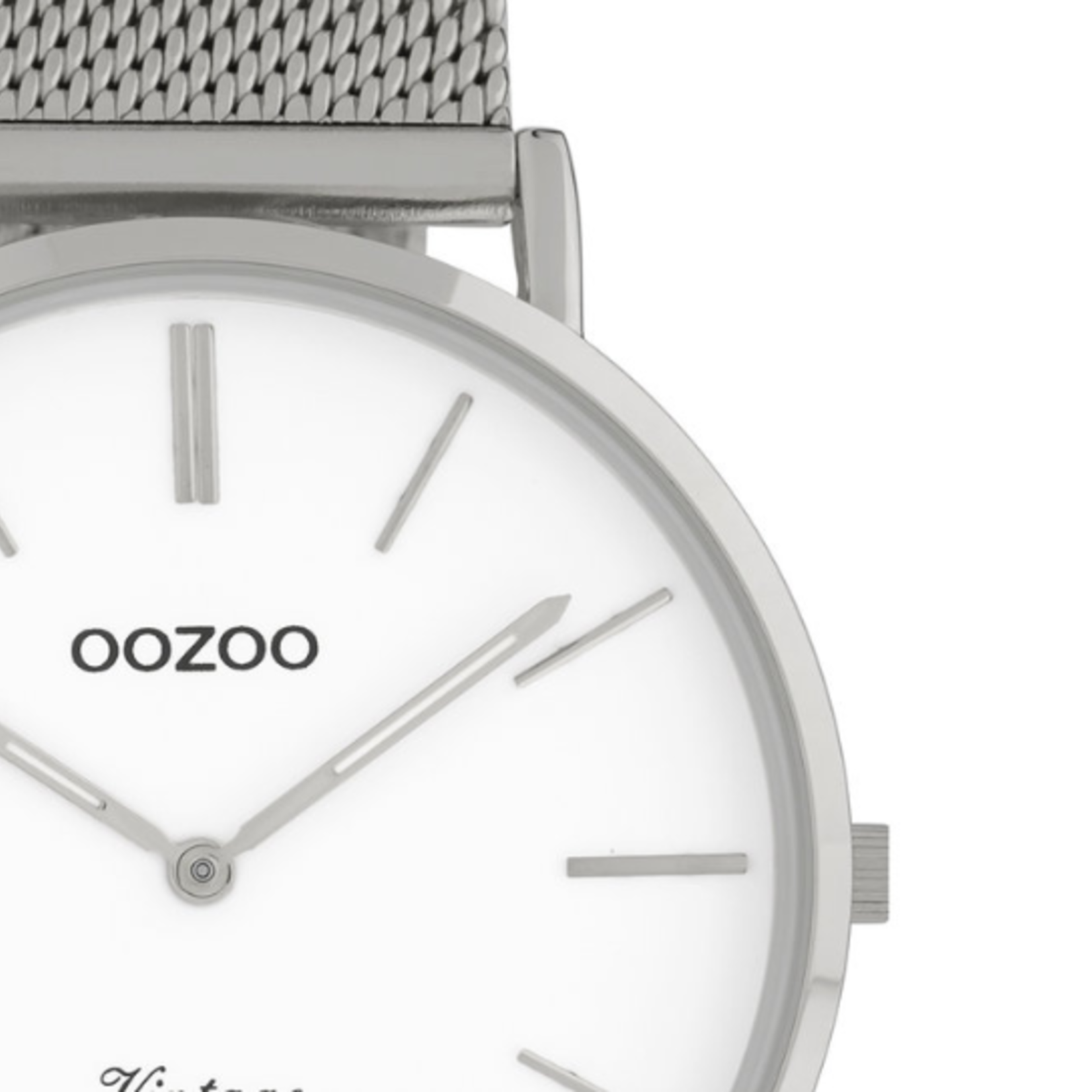 OOZOO OOZOO - Horloge met mesh band zilver met zilver horlogekast C9901